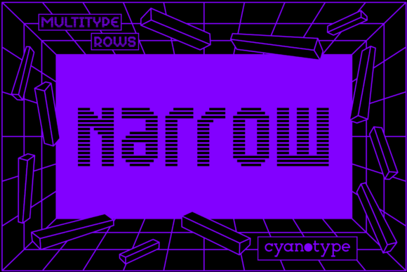 MultiType Rows Narrow: A Pixelated Display Font for Crafty Makers and Etsy Sellers
