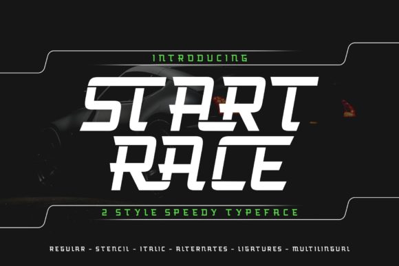 Start Race: A Bold Display Font for Dynamic Branding Projects